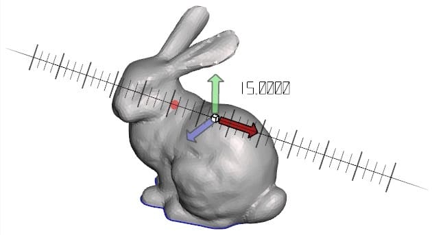 Tick marks appear when you drag on the 3D transform widget