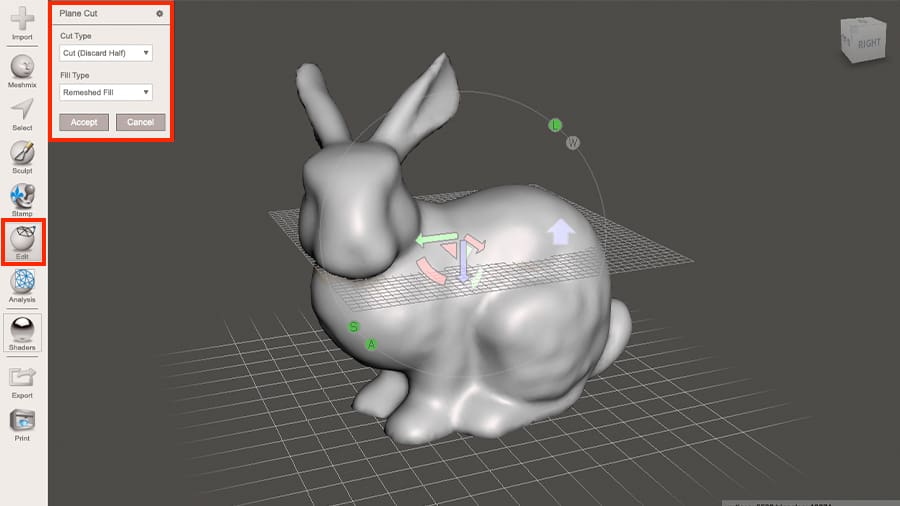 The Plane Cut is a fast tool that can be used to create a smooth and stable surface to print on