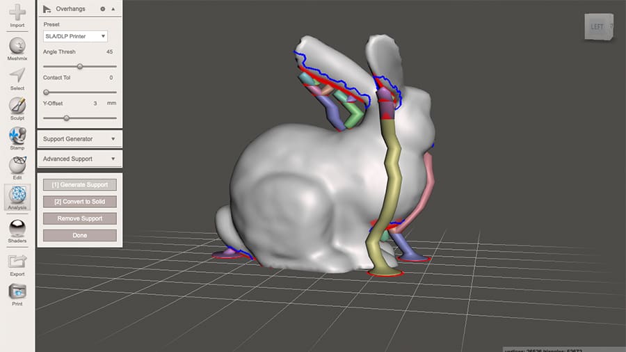 Meshmixer allows the creation of a different kind of structure: tree supports