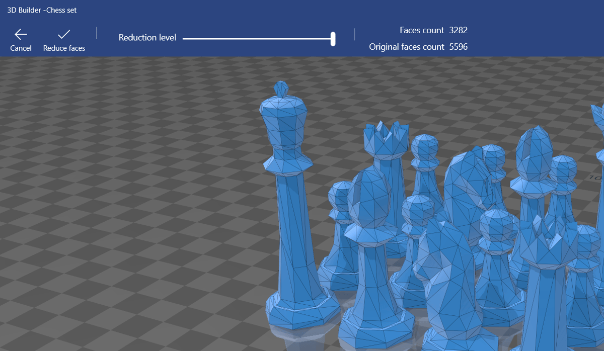 The faces of this chess set were reduced by over 2,000 after being simplified