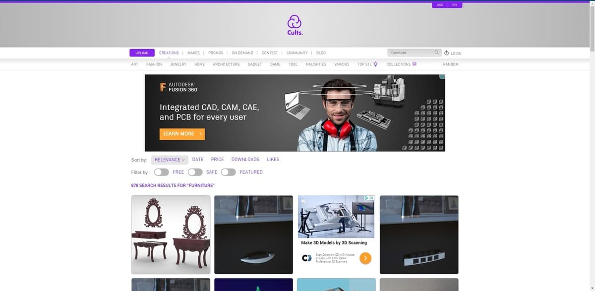 Cults is an artist focused 3D print sharing platform