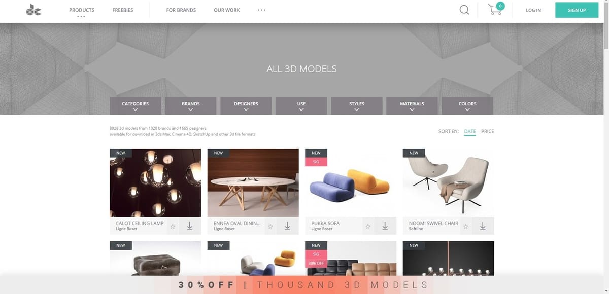 This furniture and architecture focused platform is great for interior designers