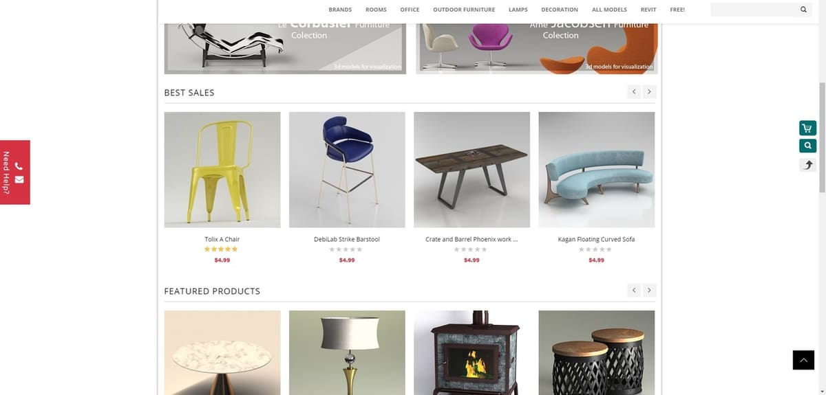 This professional 3D furniture asset site offers fair prices