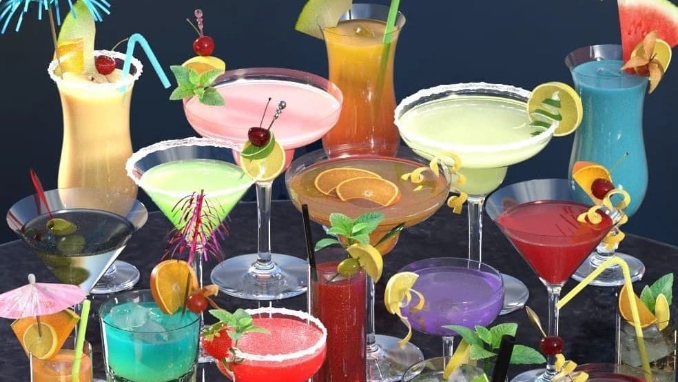 Even drinks can be rigged so you can move the straws and garnishes