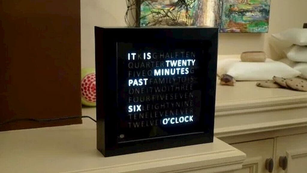 The time is perfectly spelled out