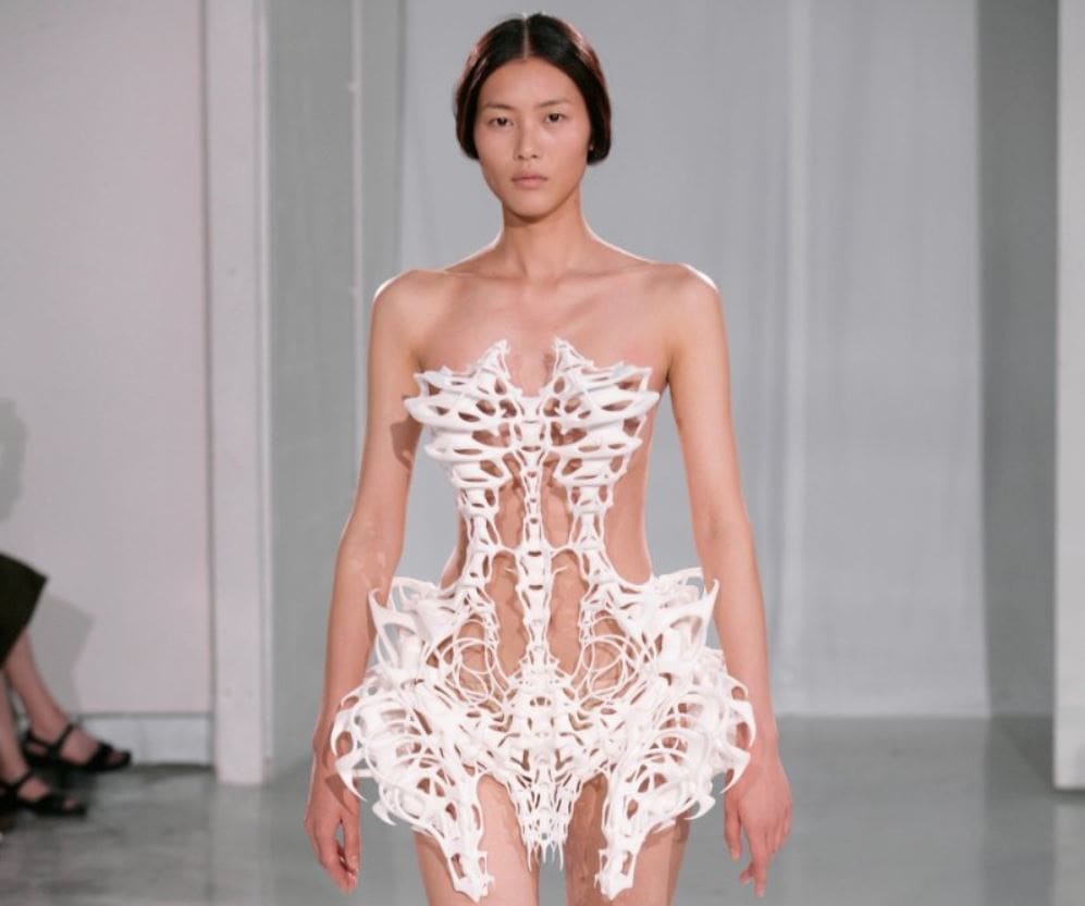This dress was printed in a polyamide