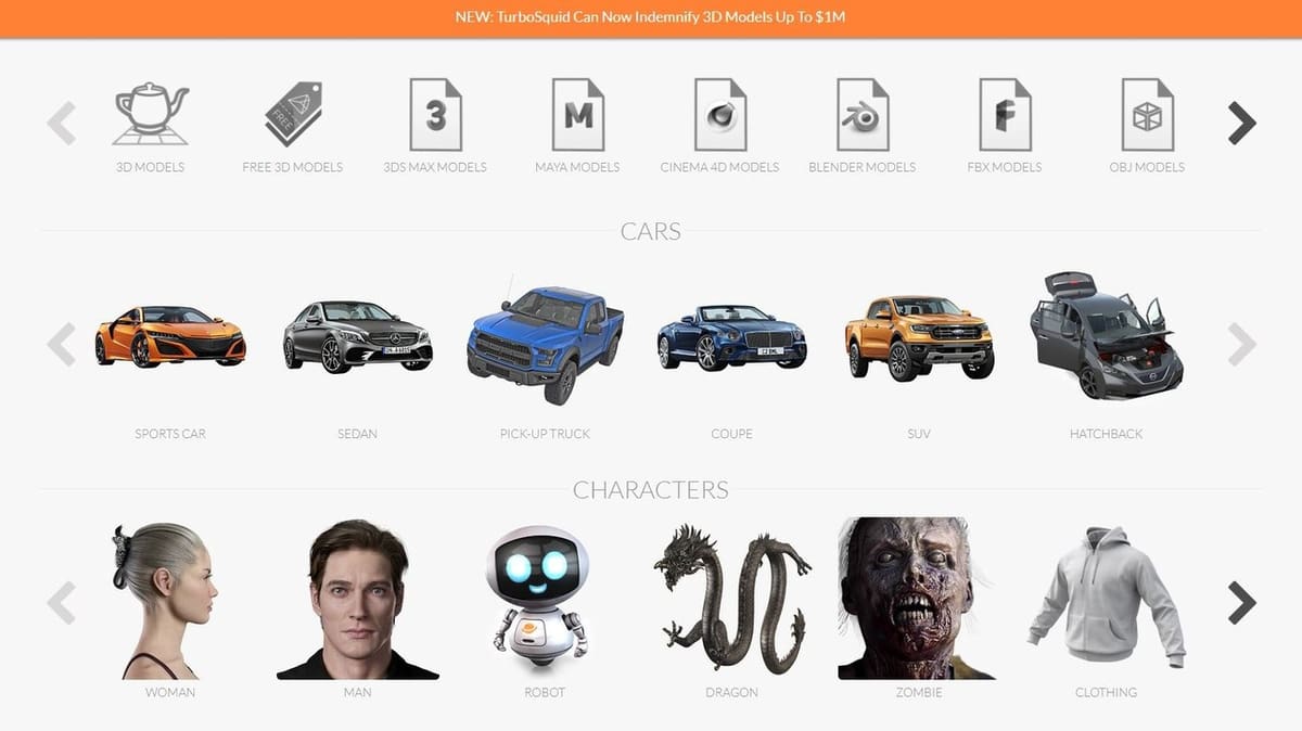 TurboSquid is a marketplace with a huge range of 3D models