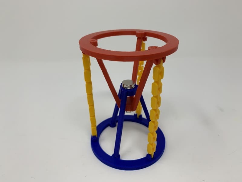 This design uses magnets and 3D printed chains to create a unique tensegrity model