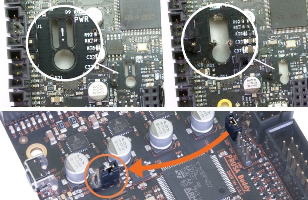 A close look at the part to remove