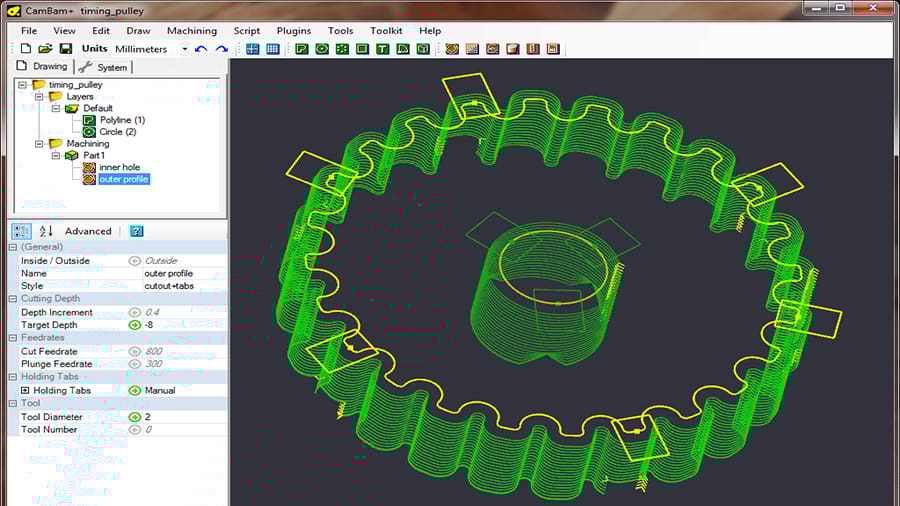 CamBam is geared towards the hobbyist, though it also brings extensive tools to the table