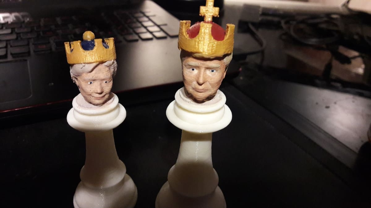 You'll be the king or queen of printing with this 3D printable political chess set