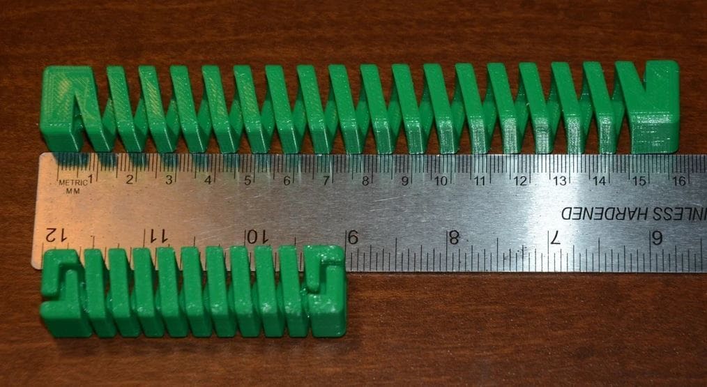 When printed in TPU, this model can stretch up to 30 cm!