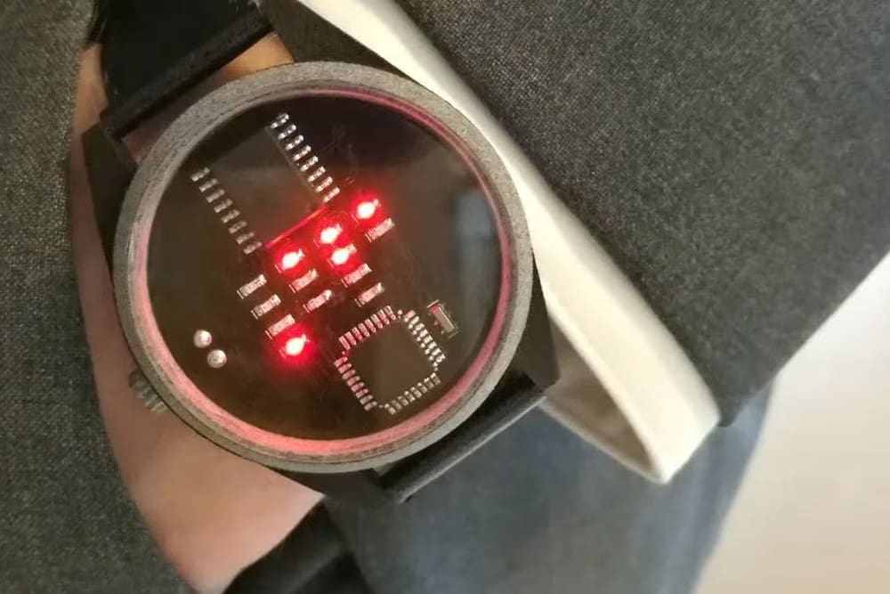 A unique and partially 3D printed binary watch with style