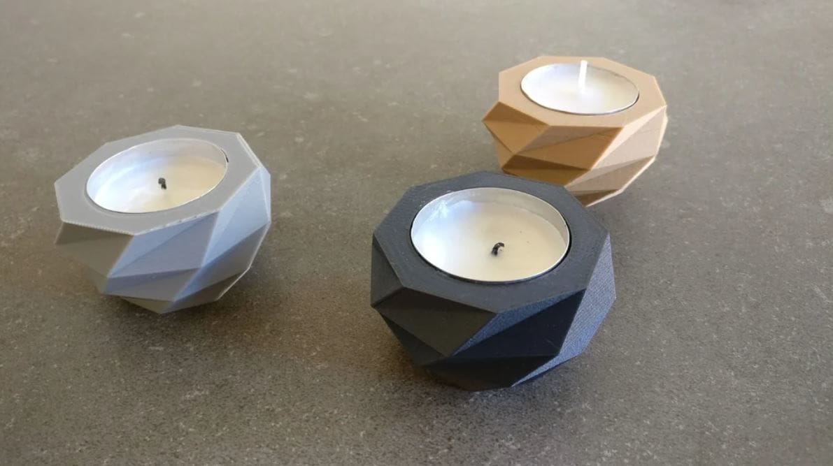 This candle holder fits 38-mm tea lights