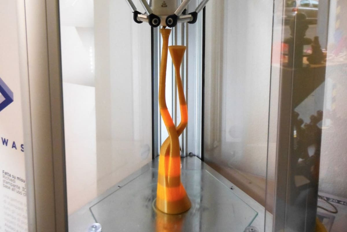 This candle holder can hold two candles at different heights