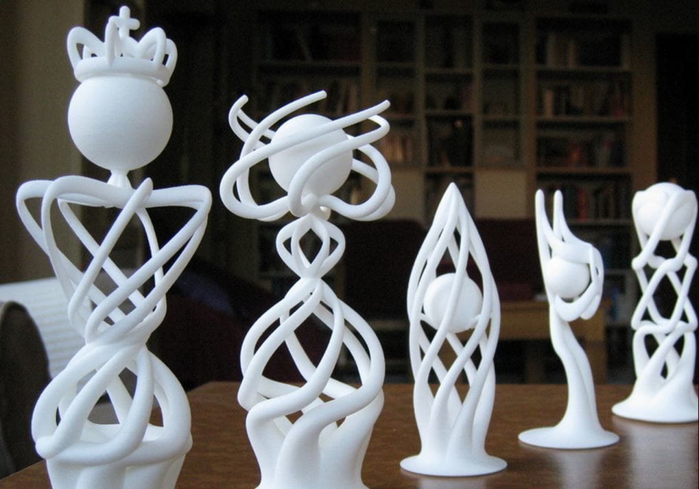 Each piece has a ball figure on top to signify the type of piece it is