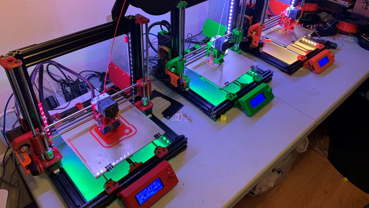 Three Prusas with Bear upgrades in three different colors!