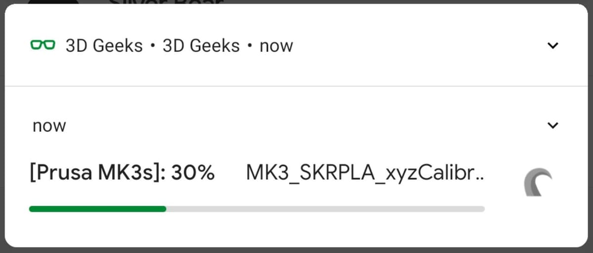 The 3D Geeks app can connect to your 3D printer and give you updates on prints