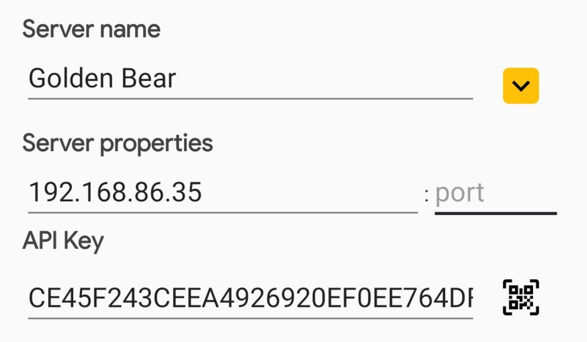 Type the IP adress and API ket for your OctoPrint server to set up the connection