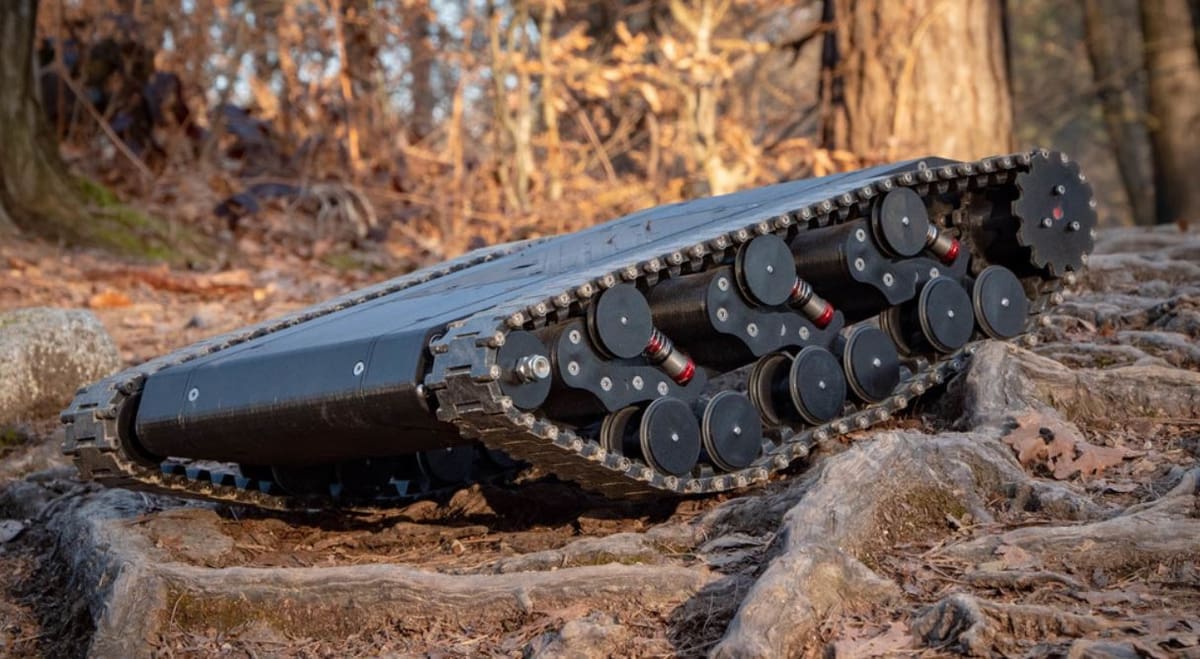 This tank's suspension and frame are perfect for off road driving