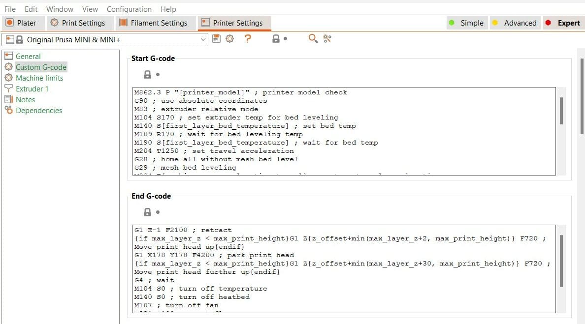 Image of: Custom G-code