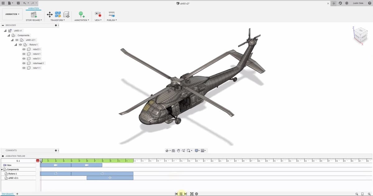 Fusion 360's dedicated animation space makes animating assemblies a breeze