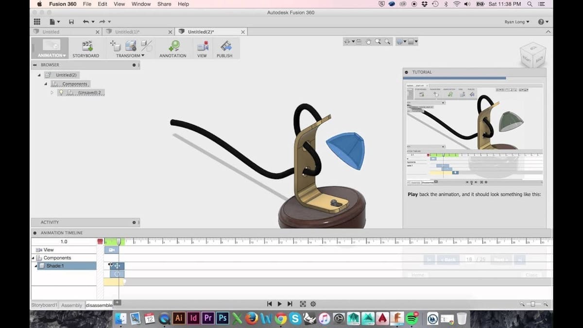 Fusion 360 animation is easy and intuitive