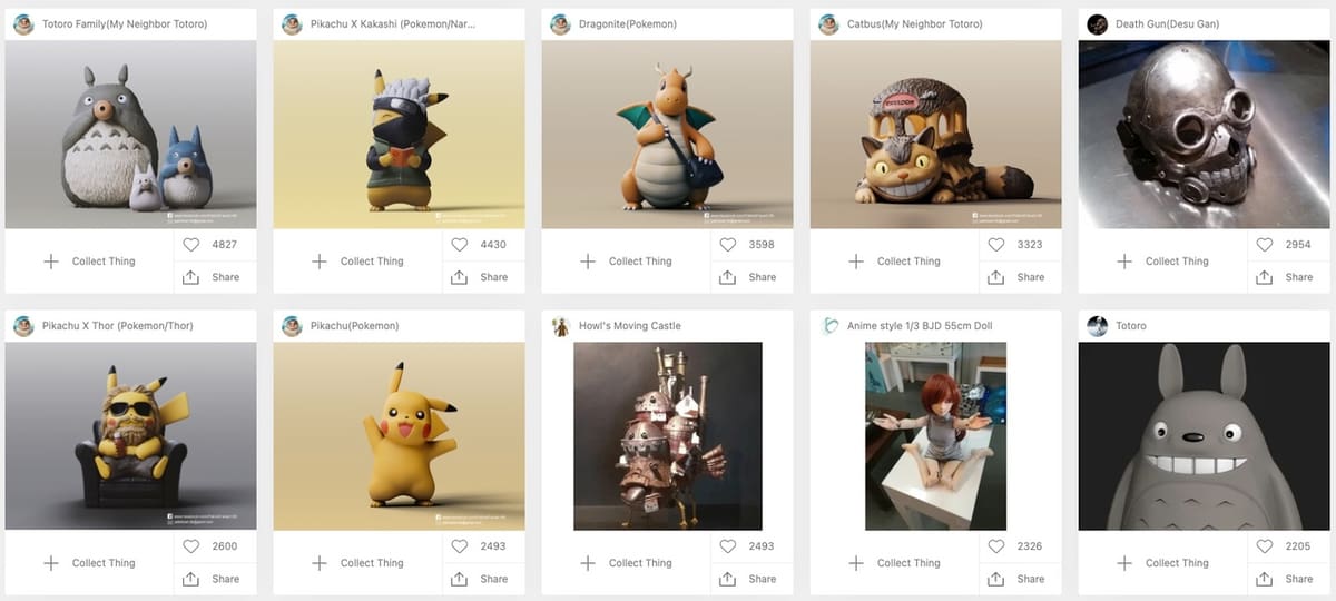 English language sites have lots of anime models