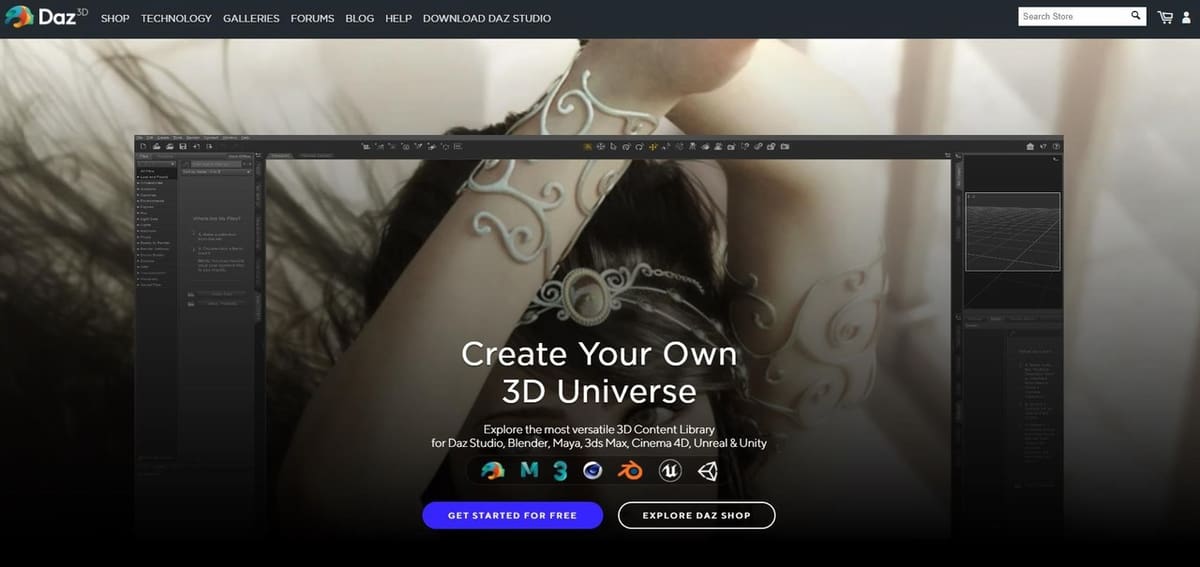 Daz 3D can be used to make 3D animations more quickly than Blender