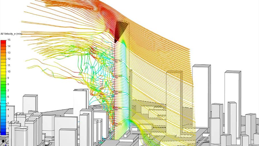 CFD done for a skyscraper design by AS+GG