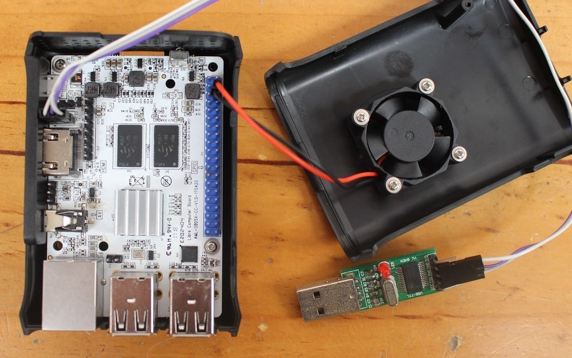 Le Potato is available in a kit including a case, fan and HDMI cable
