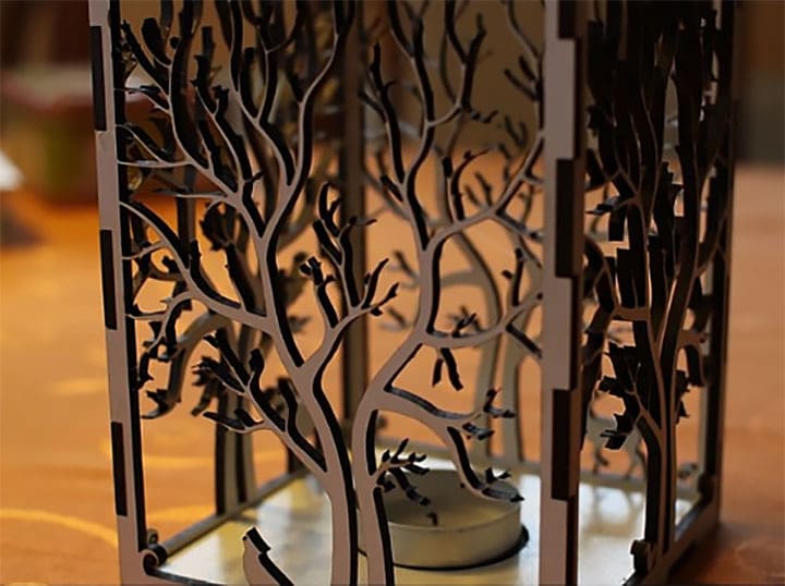 This unique holder will create interesting patterns when lit