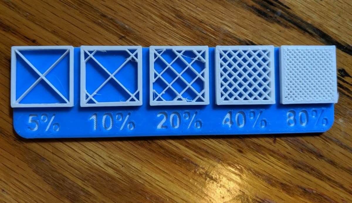 Infill density can significantly affect material consumption