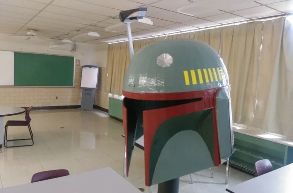 This helmet has an attachable range finder