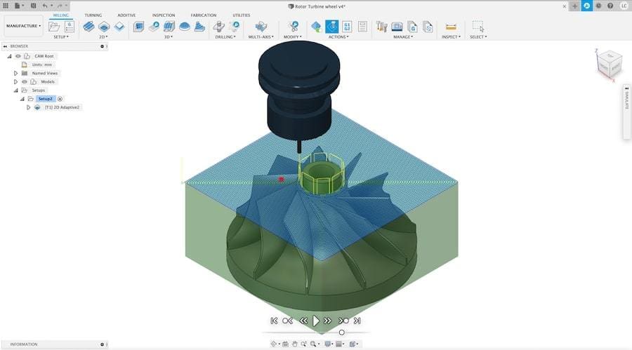 CAM tools provide the best toolpath given the part geometry to reduce manufacturing times