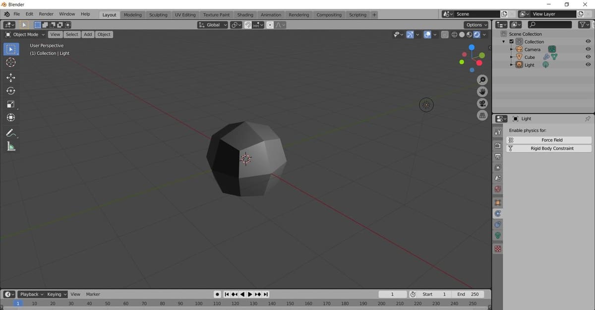 Our final product: a subdivided default cube