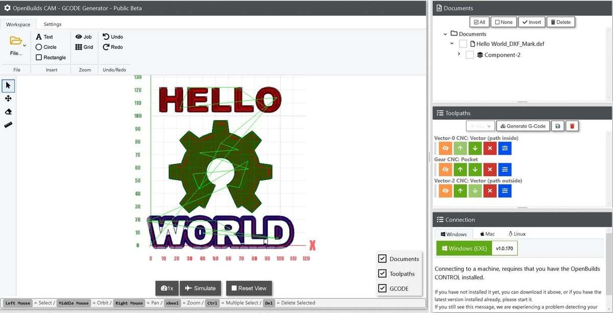 With this simple design you can achieve complete CAM processing