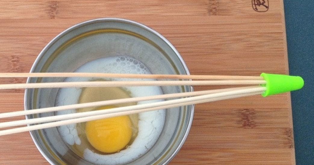 This whisk uses skewers and a 3D printed part