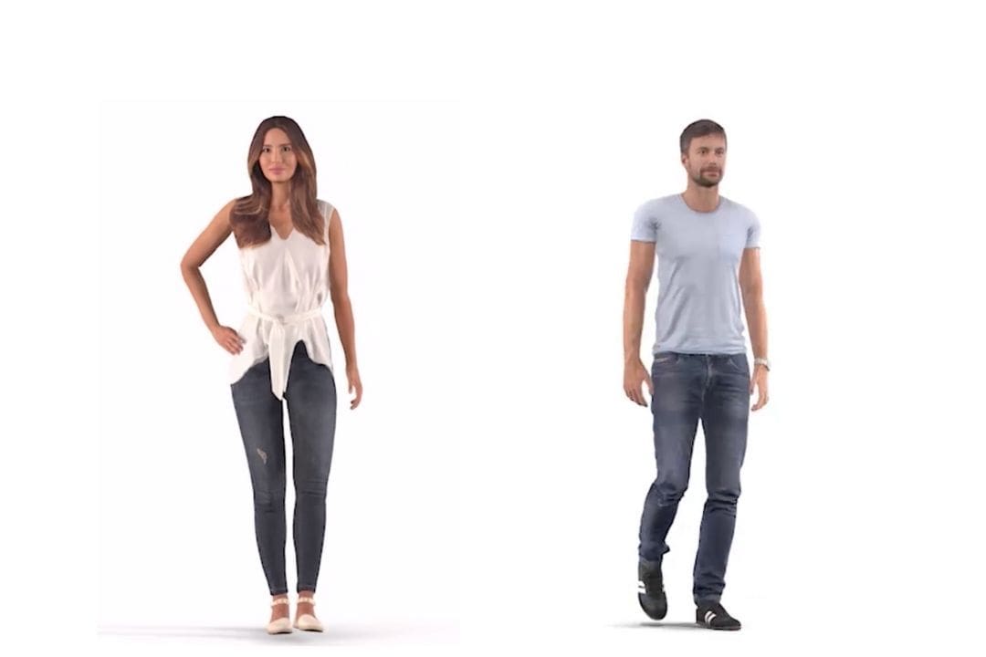 There are nine high quality 3D models of people available for free