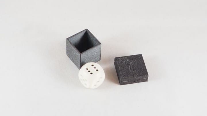 The lid of the box is key to knowing the number on the die