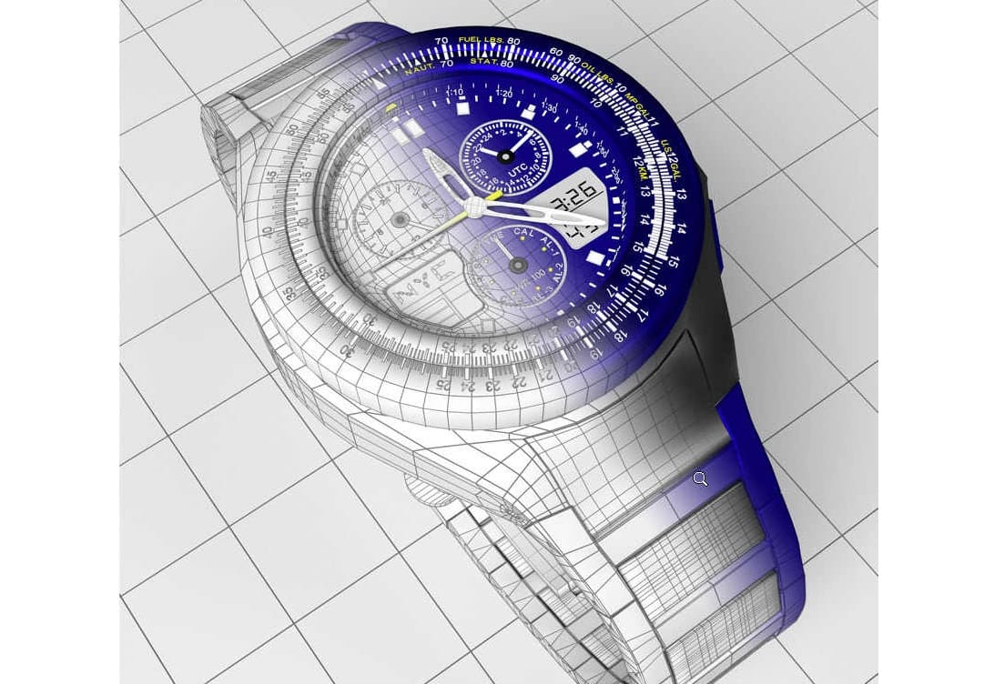 Watch modeled in Blender