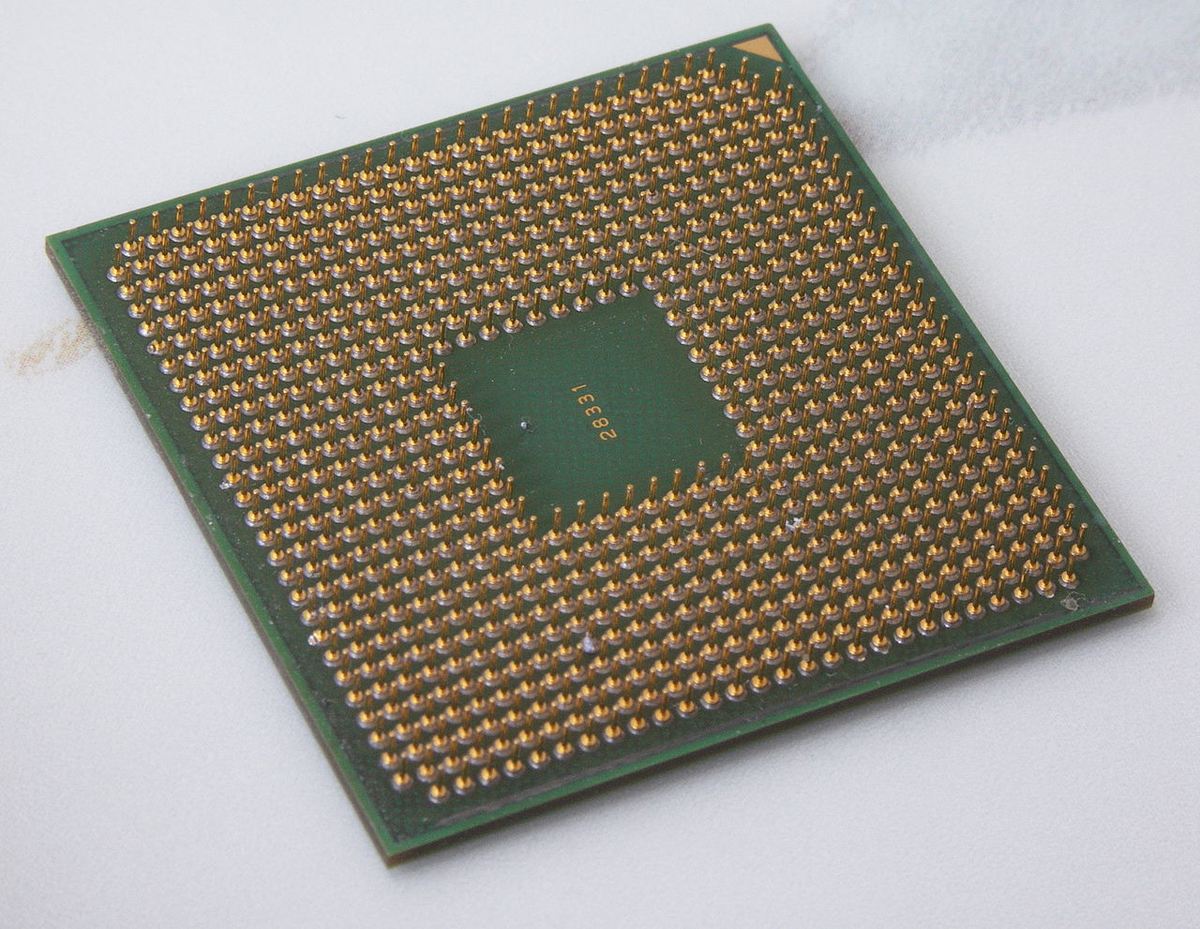 A typical CPU chip