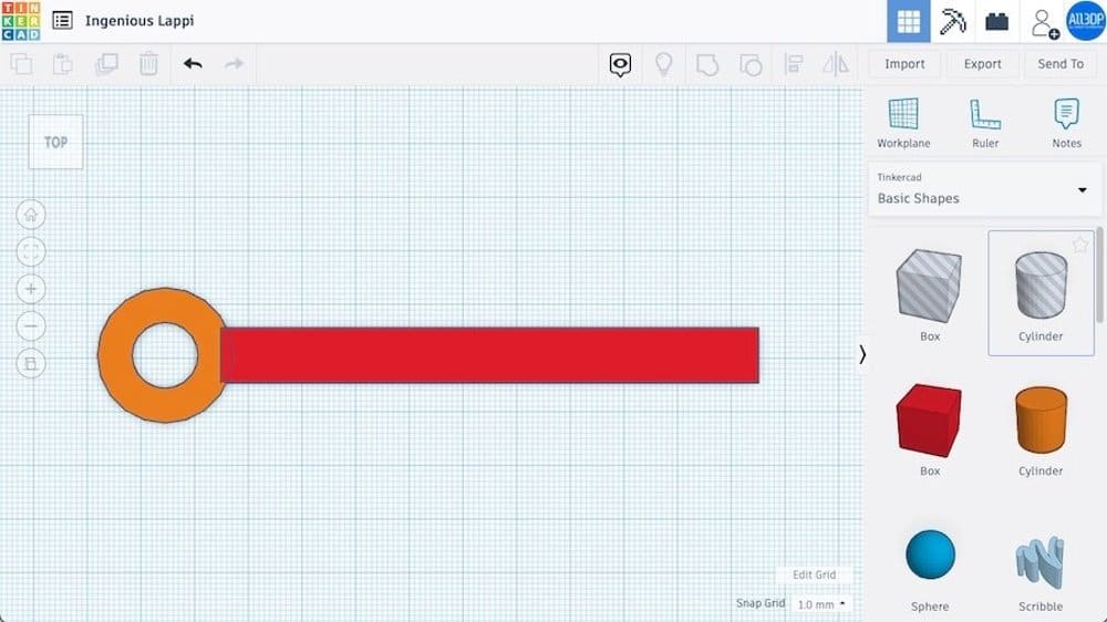 Tinkercad is an easy-to-learn modeling program