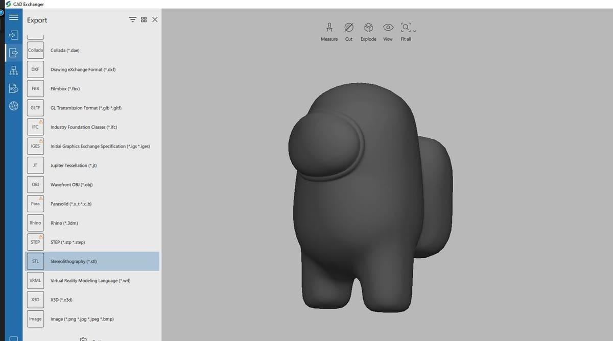 CAD Exchanger gives you many export options