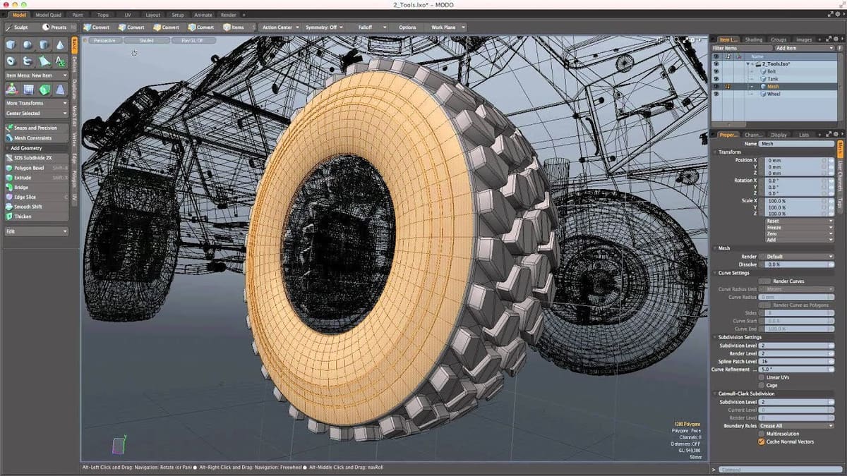 MODO is one of the fastest softwares in the industry