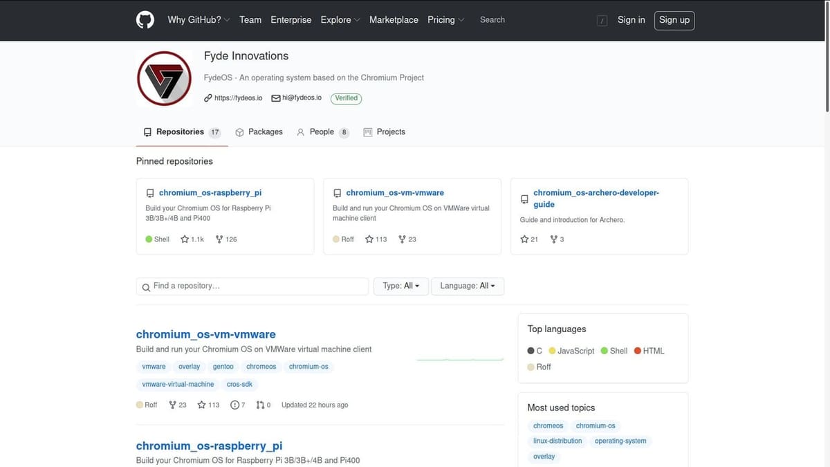 FydeOS Github