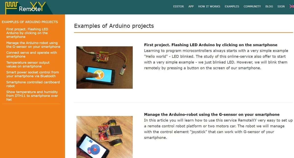 RemoteXY offers seven tutorials to get you started