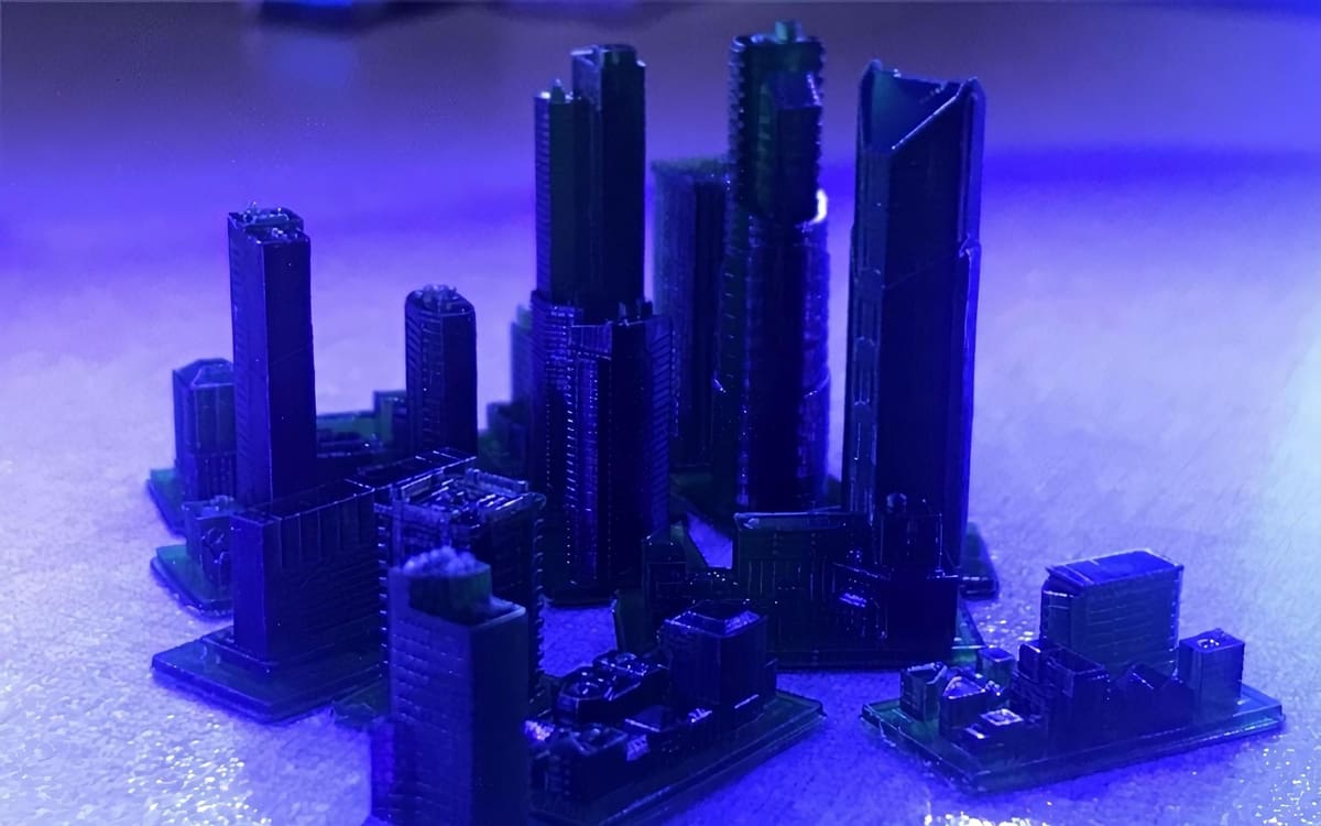 The neon blue lighting of this futuristic greeble set engrosses the imagination