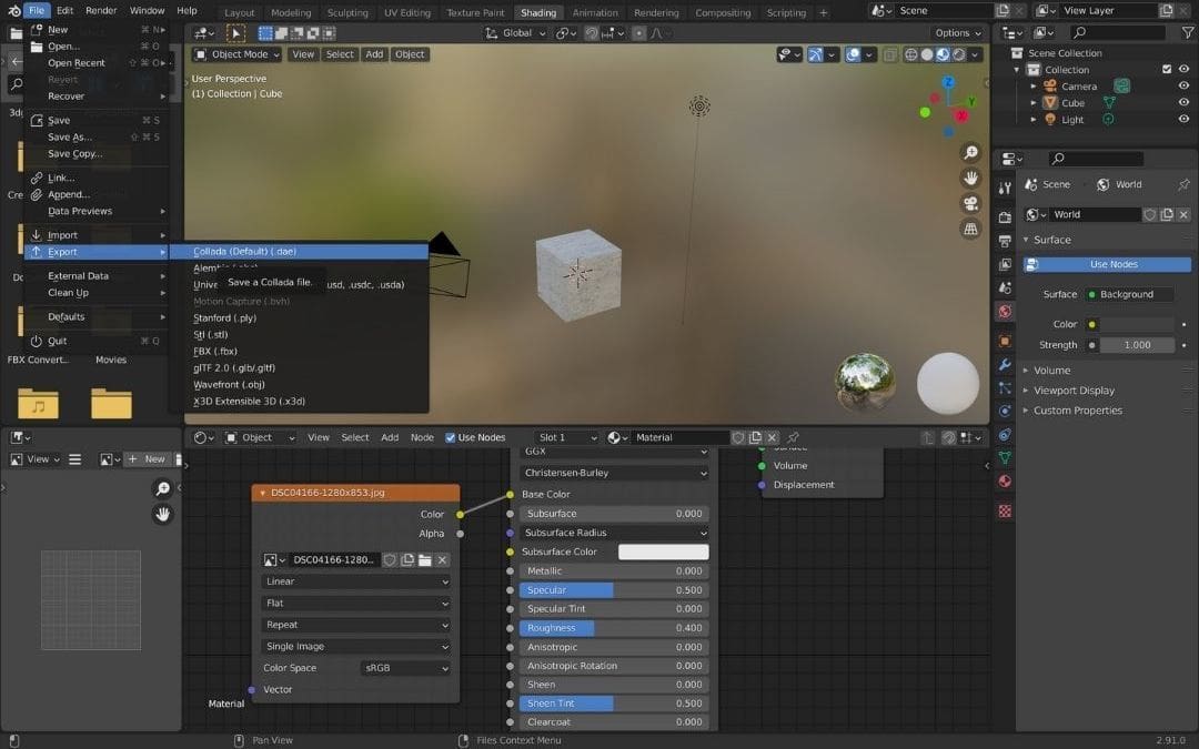 Blender might look complicated, but the exporting itself is easy