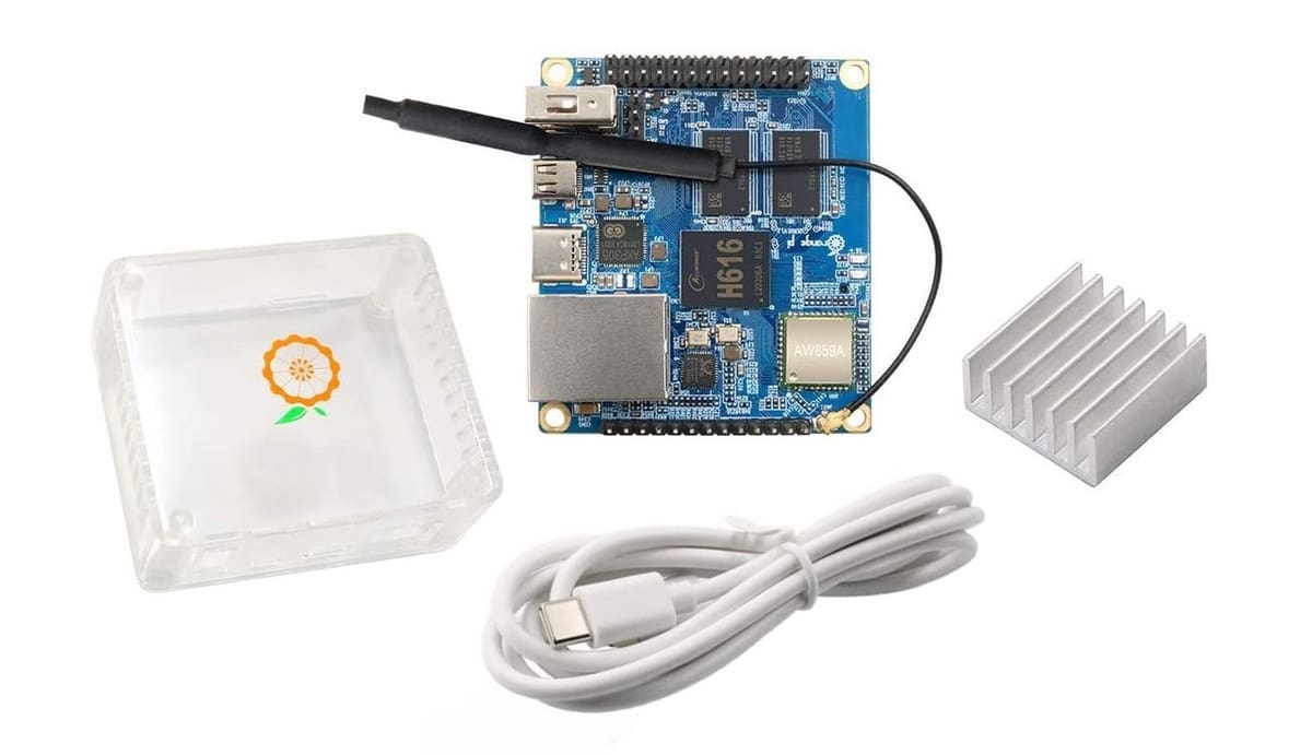 You can accessorize the Orange Pi Zero2 with a heatsink and a case